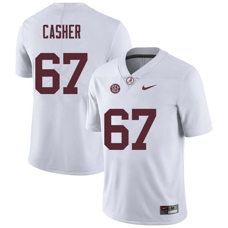 Alabama Crimson Tide Men's Josh Casher #67 White NCAA Nike Authentic Stitched College Football Jersey KS16I21JV